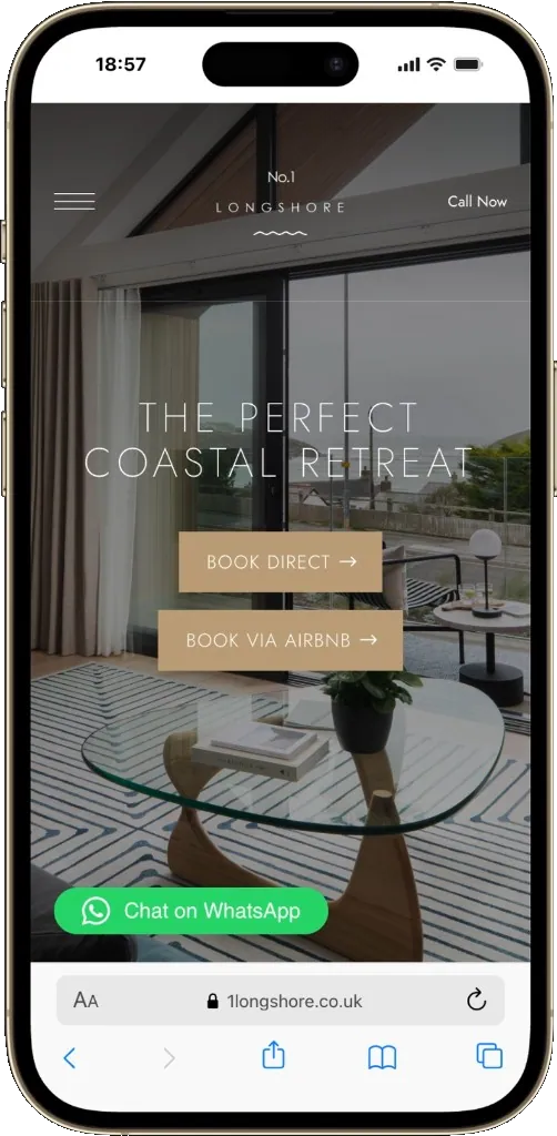 No. 1 Longshore homepage on a phone