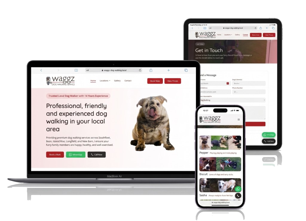 Waggz Dog Walking website build