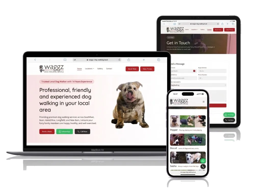 Waggz Dog Walking website build
